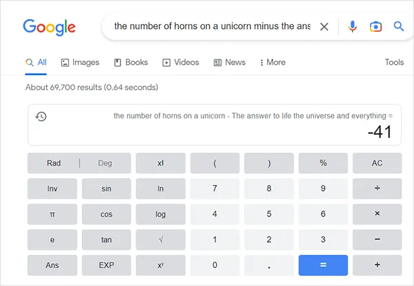 The-number-of-horns-on-a-unicorn-minus-the-answer-to-life-the-universe-and-everything